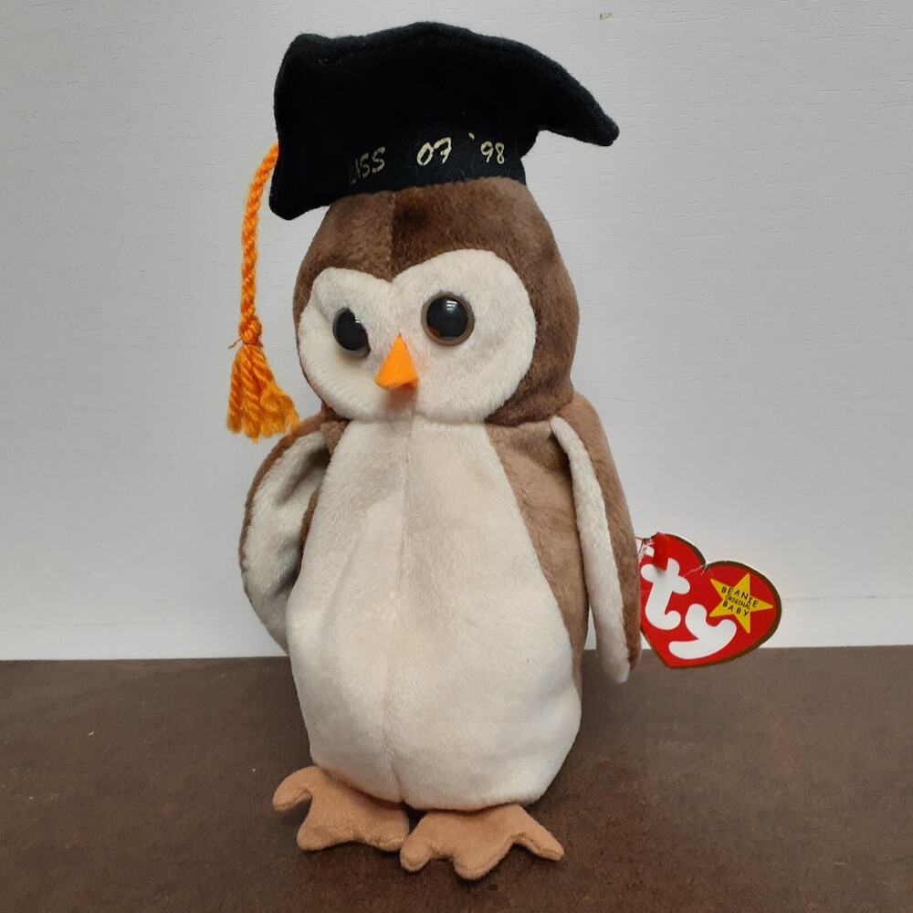 TY Beanie Babies Wise The Owl Class Of 98' Bean Bag Stuffed Animal Toy